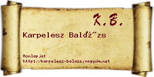 Karpelesz Balázs névjegykártya